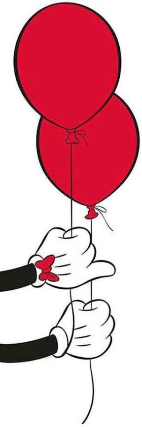 Komar Wanddecoratie Mickey Mouse Balloon Wanddecoratie voor de kinderkamer zonder lijst