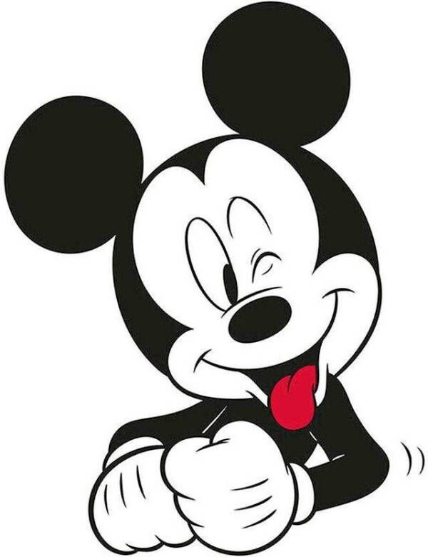 Komar Wanddecoratie Mickey Mouse Funny Wanddecoratie voor de kinderkamer zonder lijst (1 stuk)