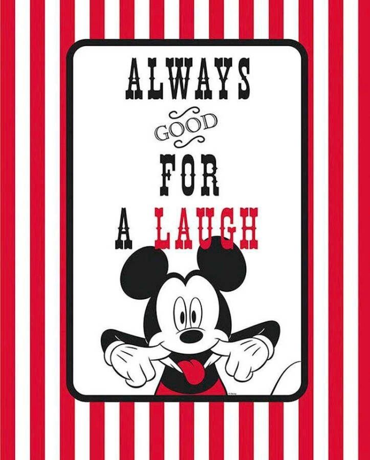 Komar Wanddecoratie Mickey Mouse Laugh Wanddecoratie voor de kinderkamer zonder lijst