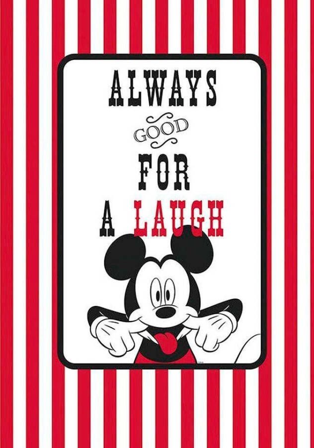 Komar Wanddecoratie Mickey Mouse Laugh Wanddecoratie voor de kinderkamer zonder lijst