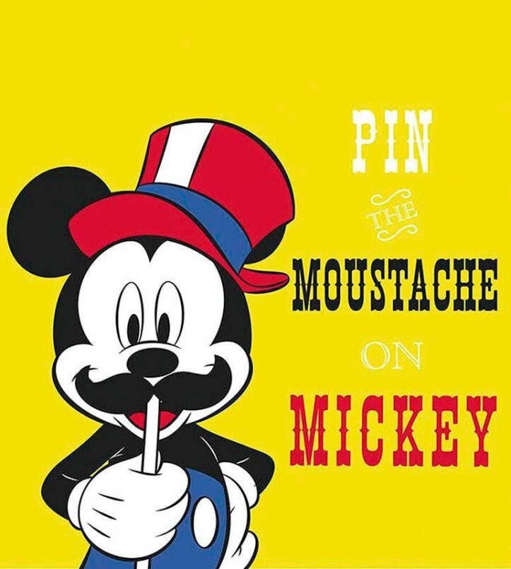 Komar Wanddecoratie Mickey Mouse Moustache Wanddecoratie voor de kinderkamer zonder lijst