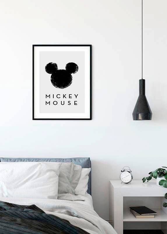 Komar Wanddecoratie Mickey Mouse Silhouet Wanddecoratie voor de kinderkamer zonder lijst