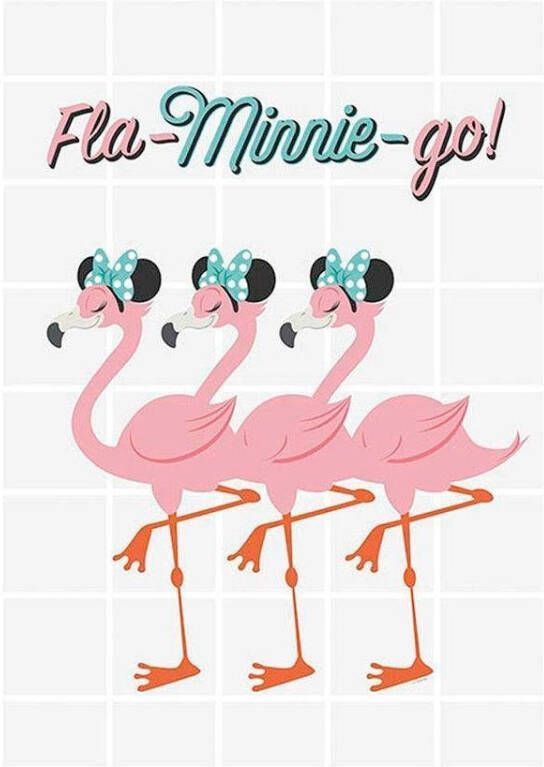 Komar Wanddecoratie Minnie Mouse Fla-Minnie-go Wanddecoratie voor de kinderkamer zonder lijst (1 stuk)