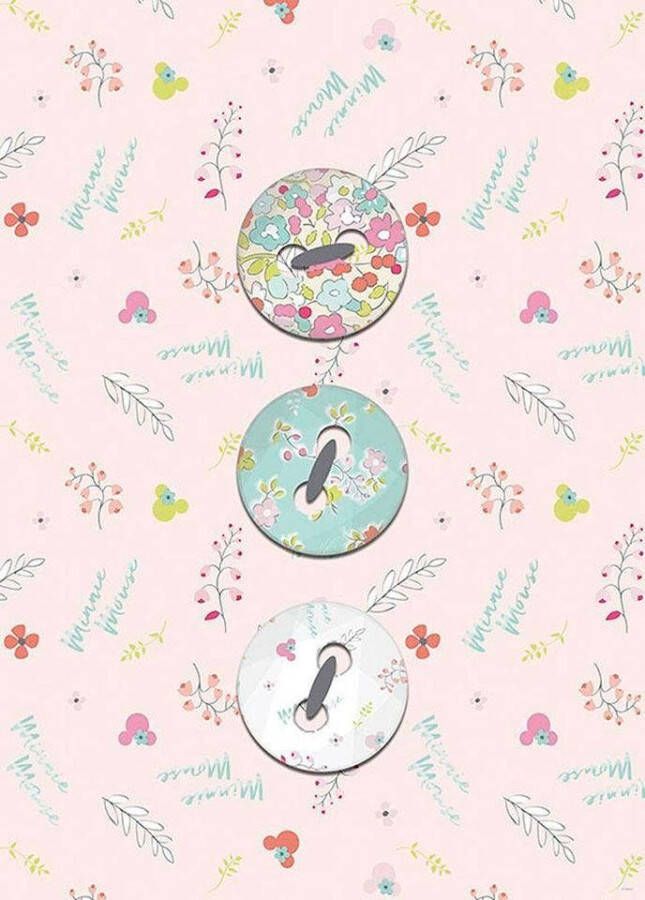 Komar Wanddecoratie Minnie Mouse Knoppen Wanddecoratie voor de kinderkamer zonder lijst (1 stuk)