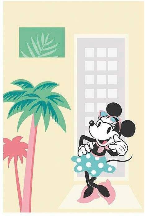 Komar Wanddecoratie Minnie Mouse Palms Wanddecoratie voor de kinderkamer zonder lijst (1 stuk)