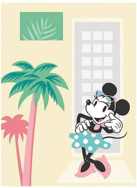 Komar Wanddecoratie Minnie Mouse Palms Wanddecoratie voor de kinderkamer zonder lijst (1 stuk)