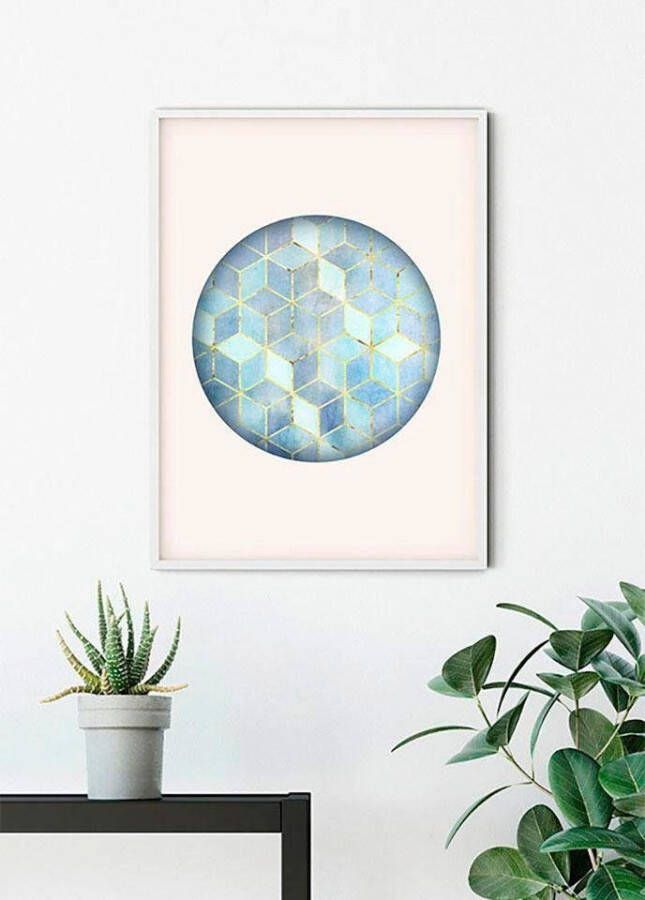 Komar Wanddecoratie Mozaïek Circle Azzuro Wanddecoratie zonder lijst (1 stuk)