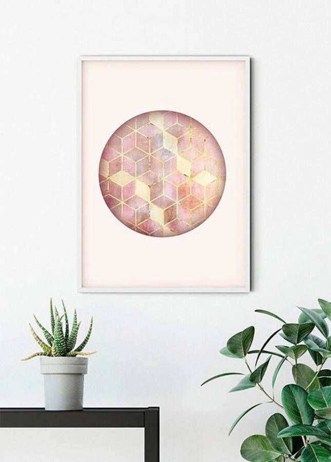 Komar Wanddecoratie Mozaïek Circle rosso Wanddecoratie zonder lijst (1 stuk)