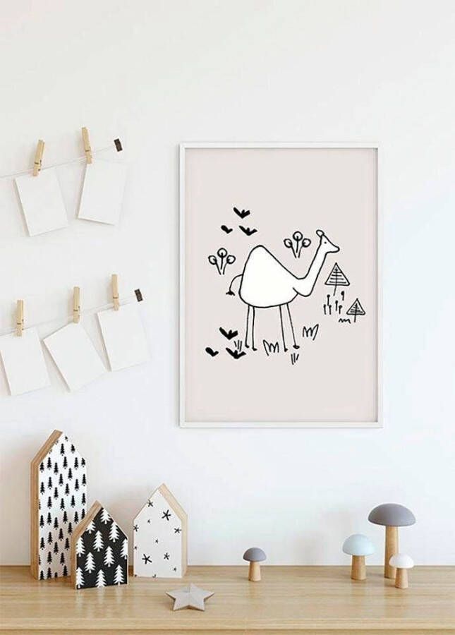 Komar Wanddecoratie Scribble Kameel Wanddecoratie zonder lijst (1 stuk)