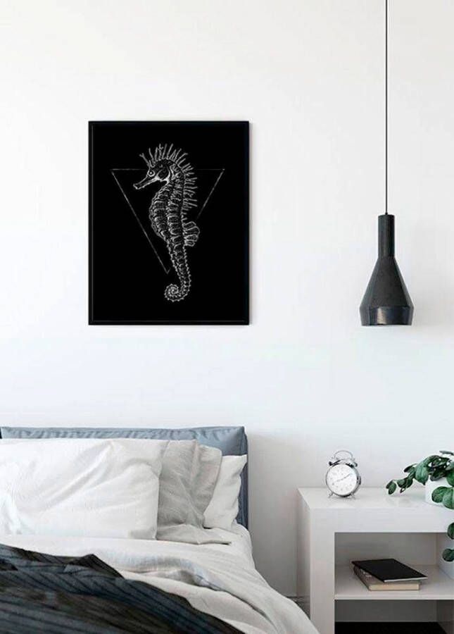 Komar Wanddecoratie Sea Horse black Wanddecoratie zonder lijst