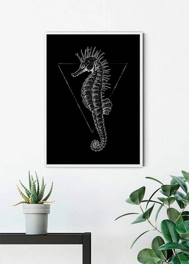 Komar Wanddecoratie Sea Horse black Wanddecoratie zonder lijst