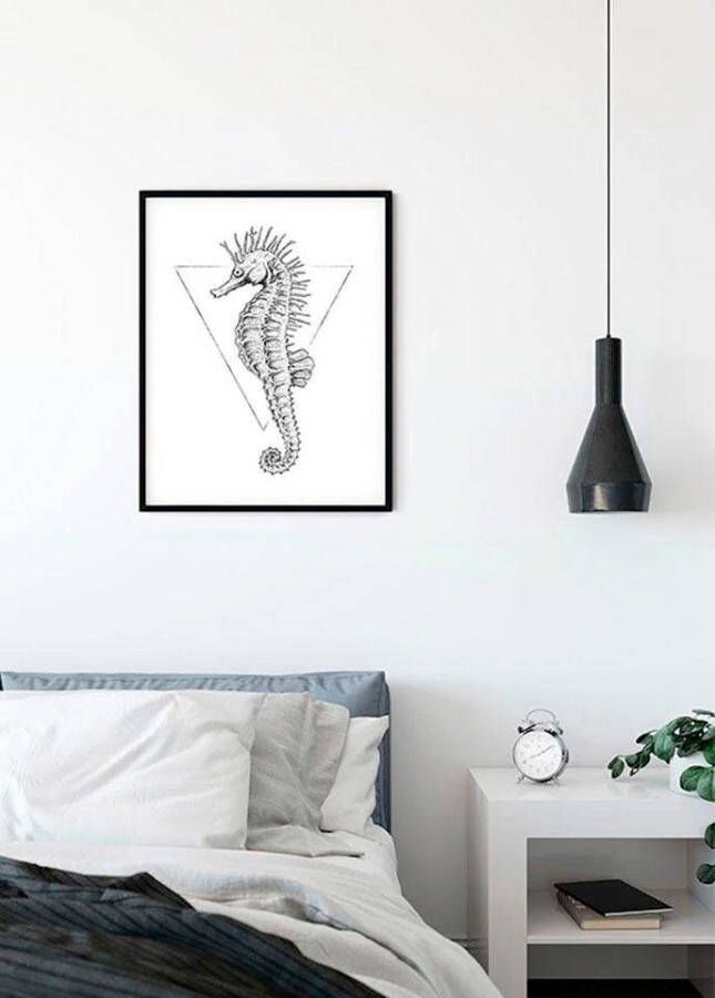 Komar Wanddecoratie Sea Horse white Wanddecoratie zonder lijst