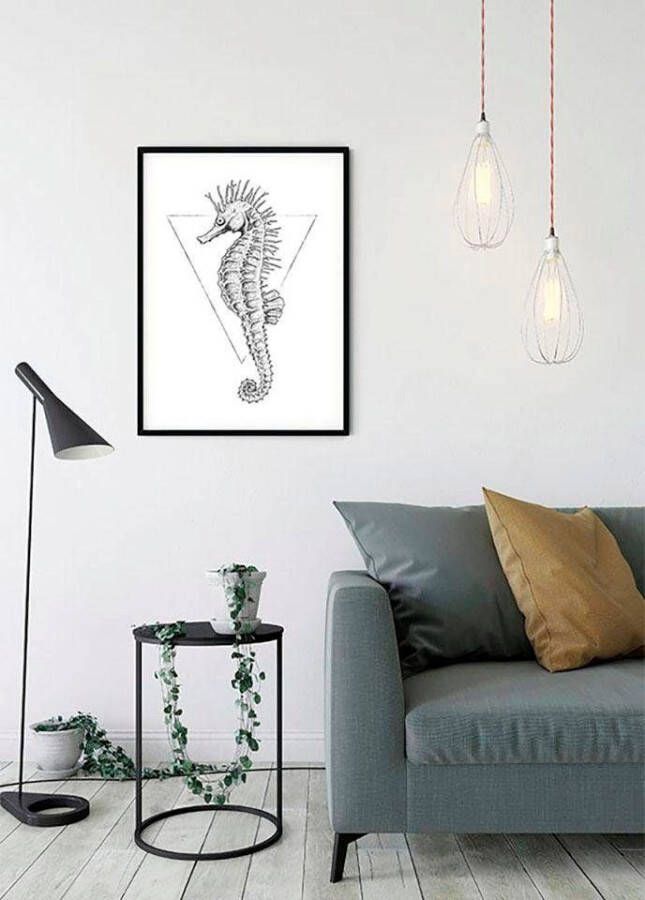 Komar Wanddecoratie Sea Horse white Wanddecoratie zonder lijst