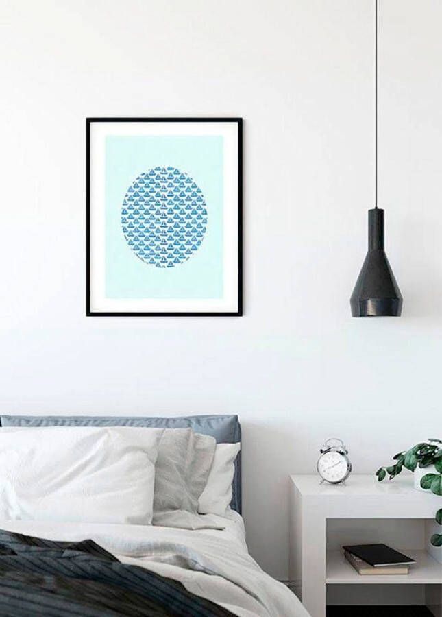 Komar Wanddecoratie Shelly Patterns aqua Wanddecoratie zonder lijst (1 stuk)