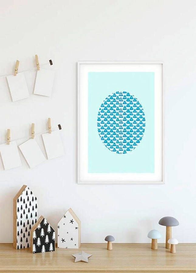 Komar Wanddecoratie Shelly Patterns aqua Wanddecoratie zonder lijst (1 stuk)
