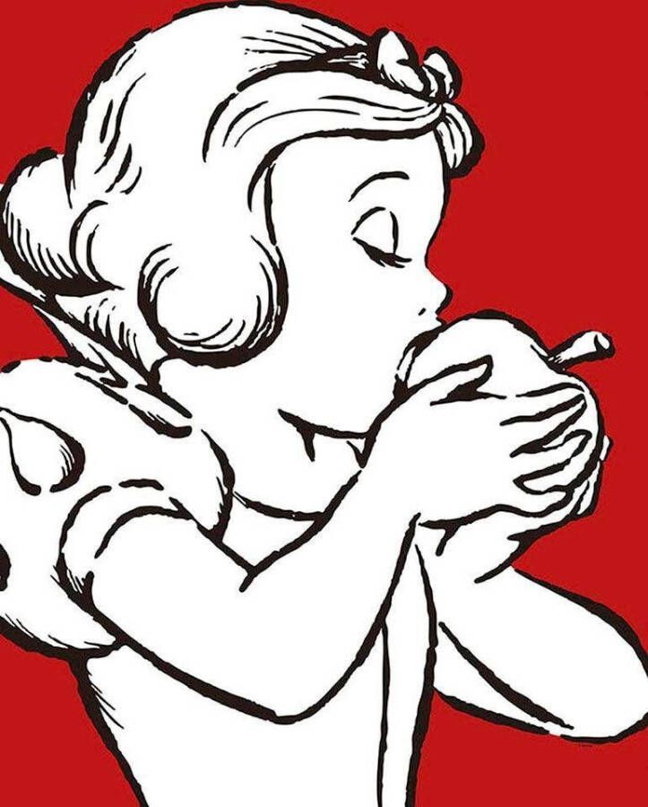 Komar Wanddecoratie Snow white Apple Bite red Wanddecoratie voor de kinderkamer zonder lijst (1 stuk)