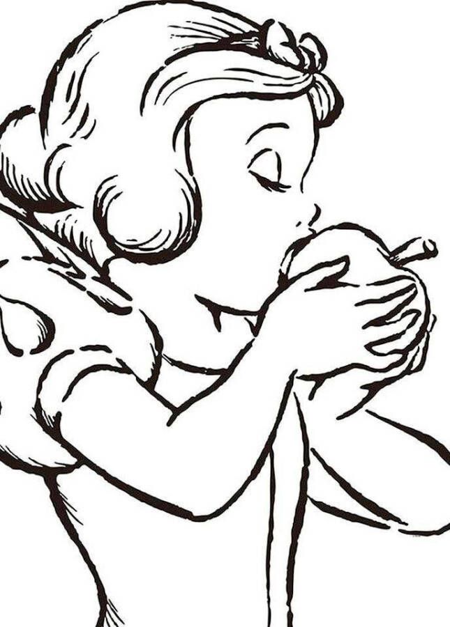 Komar Wanddecoratie Snow White Apple Bite white Wanddecoratie voor de kinderkamer zonder lijst