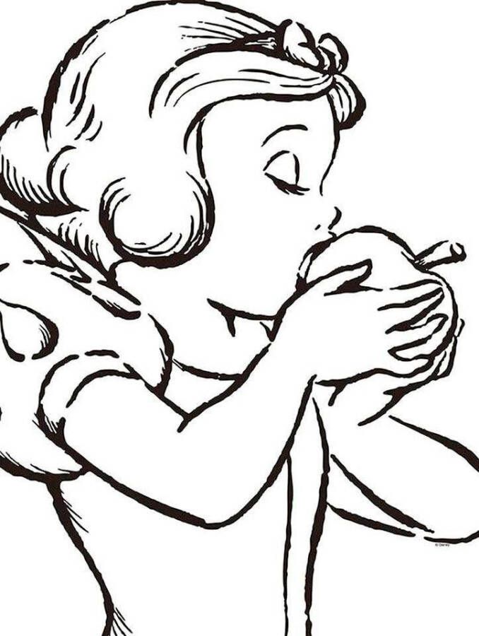 Komar Wanddecoratie Snow White Apple Bite white Wanddecoratie voor de kinderkamer zonder lijst