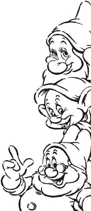 Komar Wanddecoratie Snow white Dwarves Wanddecoratie voor de kinderkamer zonder lijst (1 stuk)