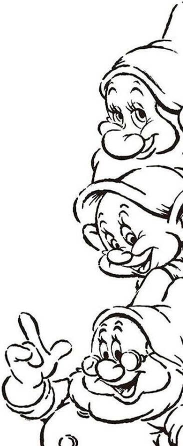 Komar Wanddecoratie Snow white Dwarves Wanddecoratie voor de kinderkamer zonder lijst