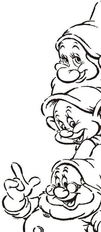 Komar Wanddecoratie Snow white Dwarves Wanddecoratie voor de kinderkamer zonder lijst
