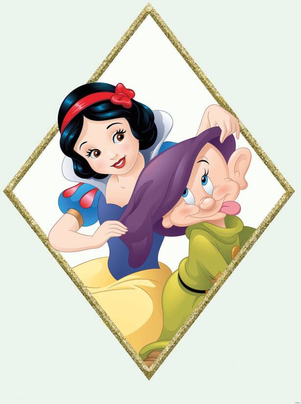 Komar Wanddecoratie Snow white & Dopey Wanddecoratie voor de kinderkamer zonder lijst (1 stuk)