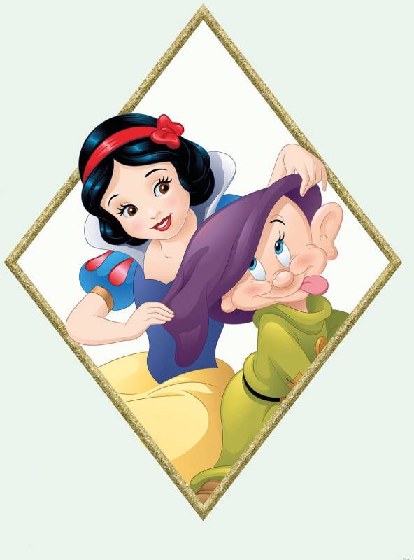 Komar Wanddecoratie Snow white & Dopey Wanddecoratie voor de kinderkamer zonder lijst