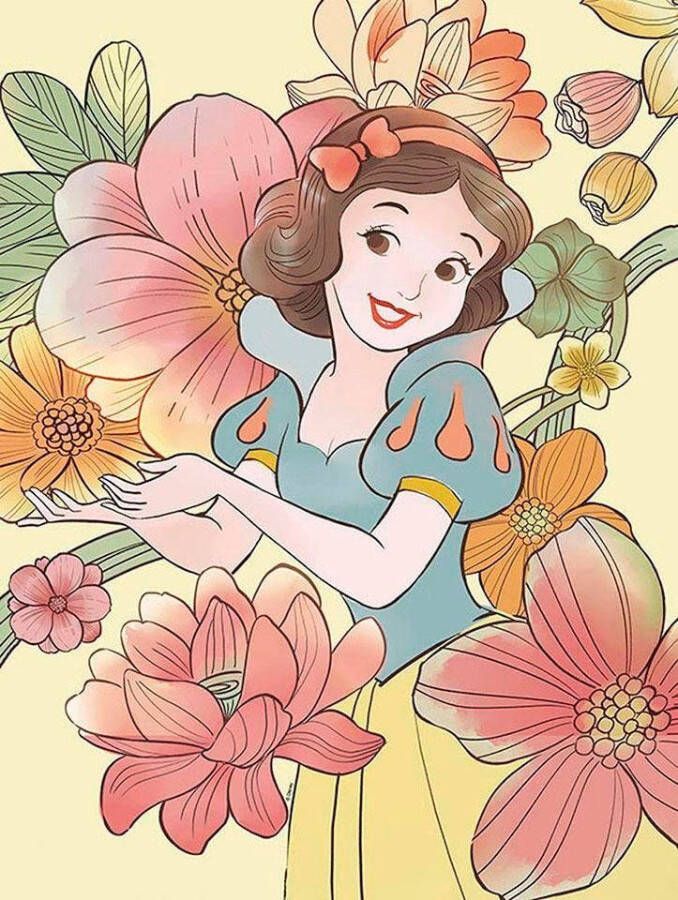 Komar Wanddecoratie Snow white Flowers Wanddecoratie voor de kinderkamer zonder lijst