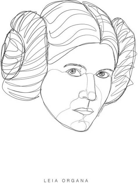 Komar Wanddecoratie Star Wars Classic Force Faces Leia Wanddecoratie voor de kinderkamer zonder lijst (1 stuk)