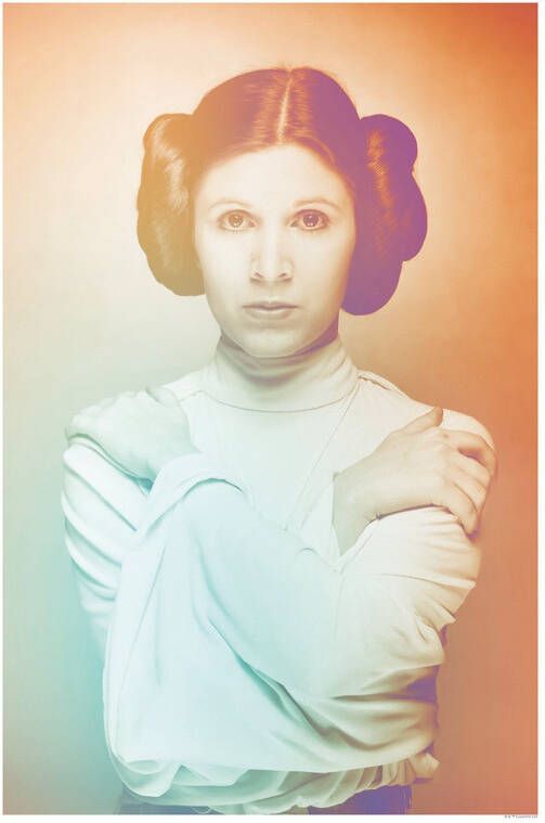 Komar Wanddecoratie Star Wars Classic iconen Color Leia Wanddecoratie voor de kinderkamer zonder lijst (1 stuk)