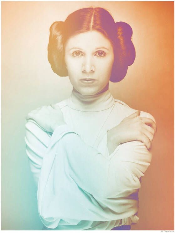 Komar Wanddecoratie Star Wars Classic iconen Color Leia Wanddecoratie voor de kinderkamer zonder lijst (1 stuk)