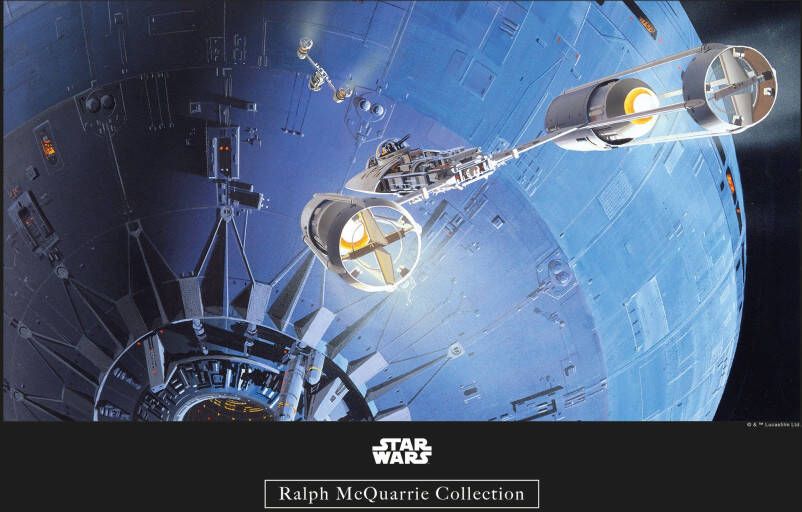 Komar Wanddecoratie Star Wars Classic RMQ Death star Attack Wanddecoratie voor de kinderkamer zonder lijst (1 stuk)