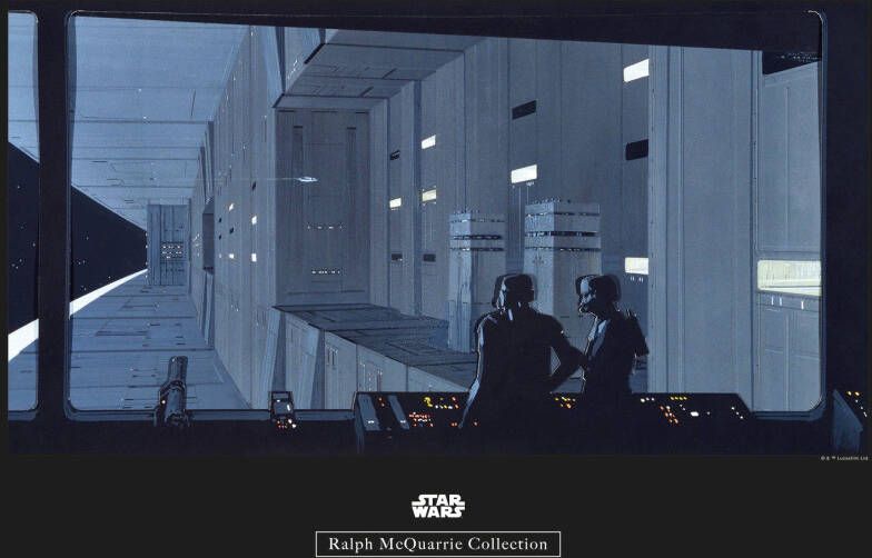 Komar Wanddecoratie Star Wars Classic RMQ Death star control Wanddecoratie voor de kinderkamer zonder lijst (1 stuk)