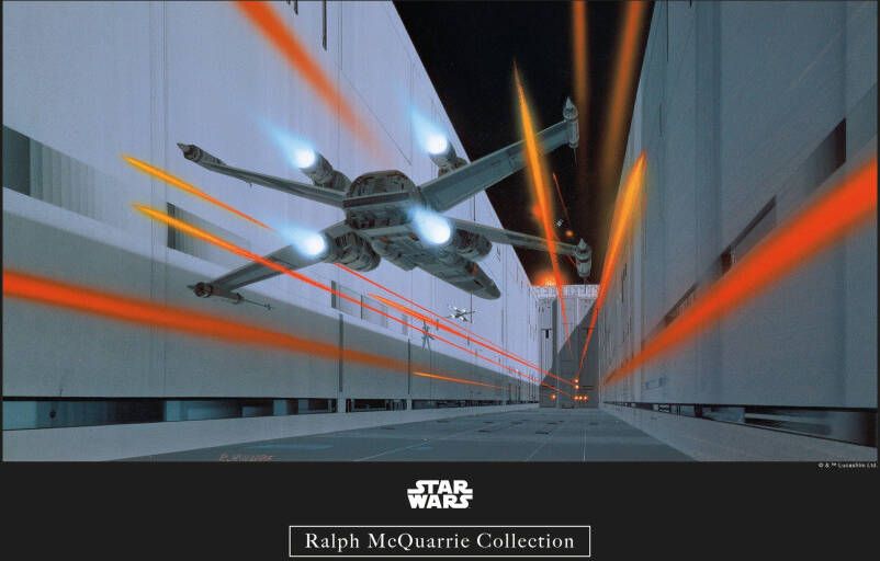 Komar Wanddecoratie Star Wars Classic RMQ Death star trenchcoat Wanddecoratie voor de kinderkamer zonder lijst (1 stuk)