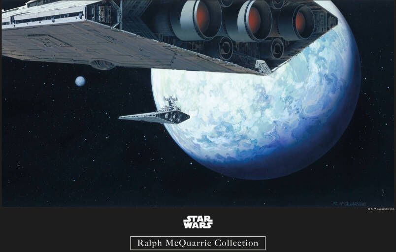 Komar Wanddecoratie Star Wars Classic RMQ Hoth omloopbaan Wanddecoratie voor de kinderkamer zonder lijst