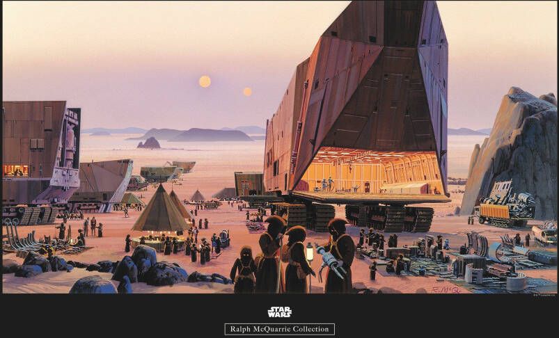 Komar Wanddecoratie Star Wars Classic RMQ Java Market Wanddecoratie voor de kinderkamer zonder lijst