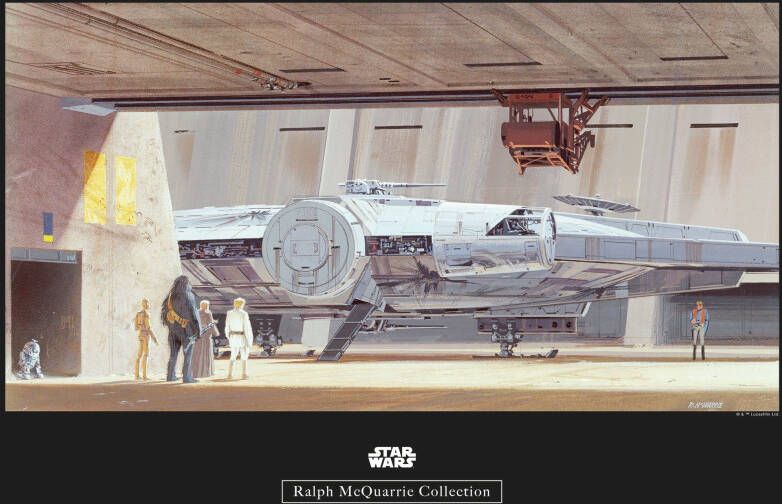 Komar Wanddecoratie Star Wars Classic RMQ Mos Eisley Hangar Wanddecoratie voor de kinderkamer zonder lijst