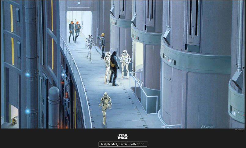 Komar Wanddecoratie Star Wars Classic RMQ Prison Elevator Wanddecoratie voor de kinderkamer zonder lijst (1 stuk)