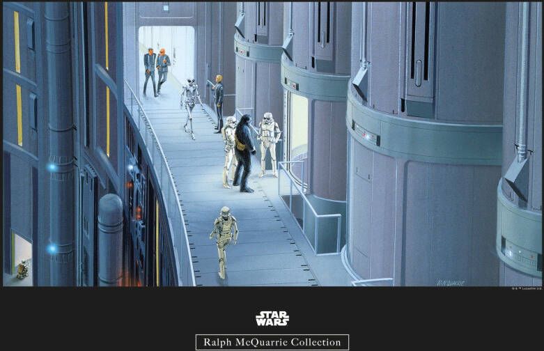 Komar Wanddecoratie Star Wars Classic RMQ Prison Elevator Wanddecoratie voor de kinderkamer zonder lijst (1 stuk)