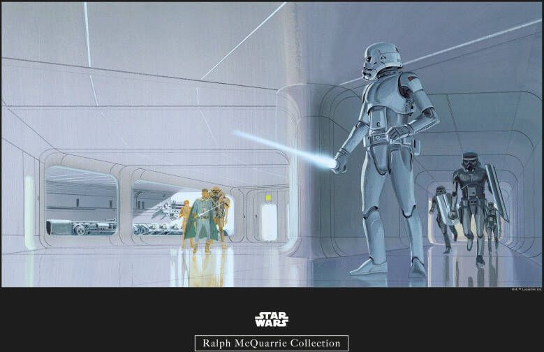 Komar Wanddecoratie Star Wars Classic RMQ Stormtrooper Hallway Wanddecoratie voor de kinderkamer zonder lijst (1 stuk)
