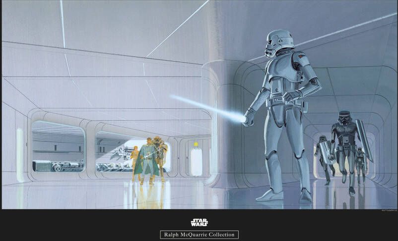 Komar Wanddecoratie Star Wars Classic RMQ Stormtrooper Hallway Wanddecoratie voor de kinderkamer zonder lijst (1 stuk)