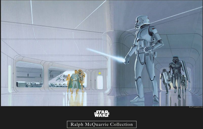 Komar Wanddecoratie Star Wars Classic RMQ Stormtrooper Hallway Wanddecoratie voor de kinderkamer zonder lijst (1 stuk)