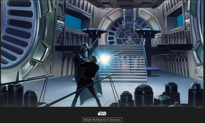 Komar Wanddecoratie Star Wars Classic RMQ Vader luik Throneroom Wanddecoratie voor de kinderkamer zonder lijst (1 stuk)