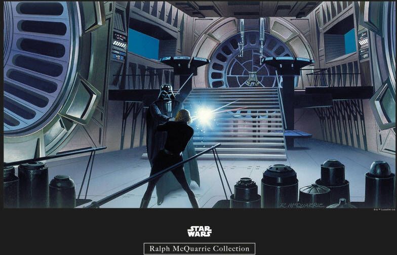 Komar Wanddecoratie Star Wars Classic RMQ Vader luik Throneroom Wanddecoratie voor de kinderkamer zonder lijst (1 stuk)