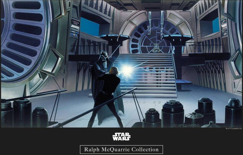 Komar Wanddecoratie Star Wars Classic RMQ Vader luik Throneroom Wanddecoratie voor de kinderkamer zonder lijst (1 stuk)