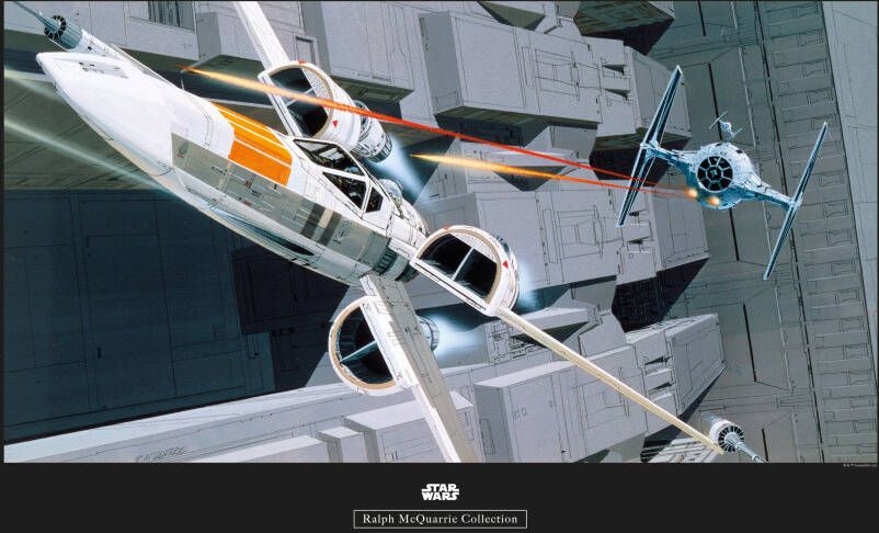 Komar Wanddecoratie Star Wars Classic RMQ X-Wing vs TIE-Fighter Wanddecoratie voor de kinderkamer zonder lijst