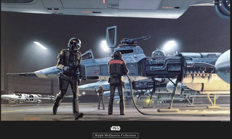 Komar Wanddecoratie Star Wars Classic RMQ Yavin Y-Wing Wanddecoratie voor de kinderkamer zonder lijst (1 stuk)