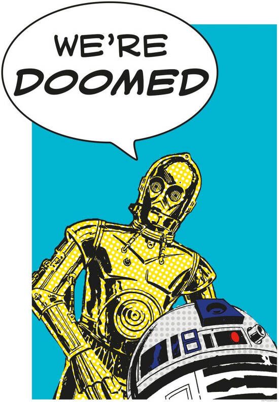 Komar Wanddecoratie Star Wars Classic stripverhaal aandeel Droids Wanddecoratie voor de kinderkamer zonder lijst