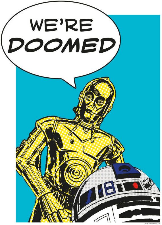 Komar Wanddecoratie Star Wars Classic stripverhaal aandeel Droids Wanddecoratie voor de kinderkamer zonder lijst