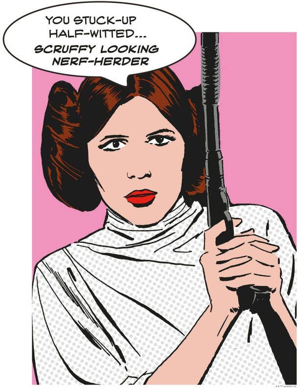 Komar Wanddecoratie Star Wars Classic stripverhaal aandeel Leia Wanddecoratie voor de kinderkamer zonder lijst (1 stuk)